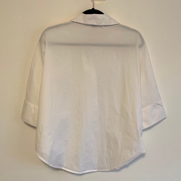 Anne Klein White Hidden Button Front Blouse - Picture 4 of 6